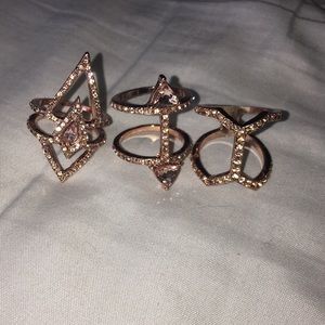 Set of Rose Gold Rings